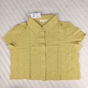 LA Hearts Lime Button Top